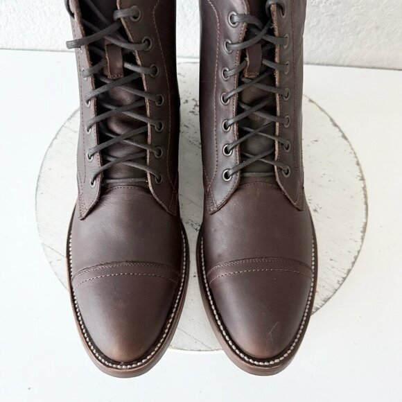NEW Lane Mens Brown Ankle Boots Size 9.5 Lace-up Casual Genuine Leather Sole main image 9